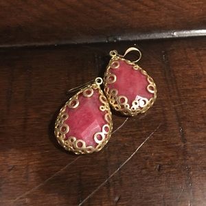 EUC Gold and Coral Drop Earring